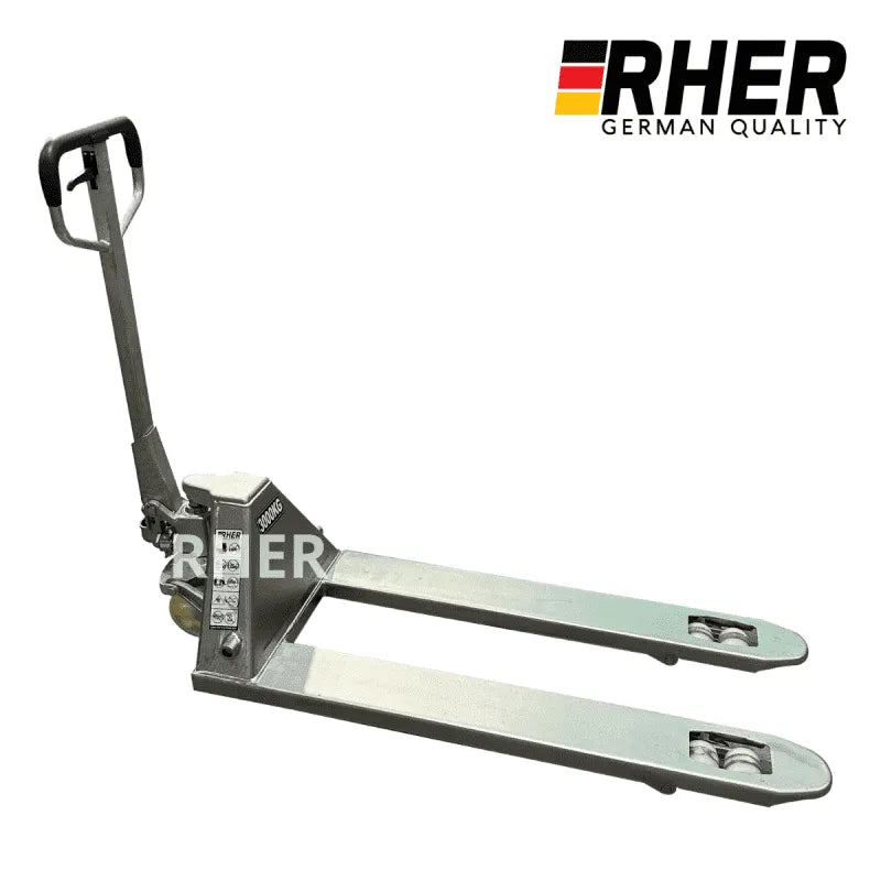 3000 kg 685 mm Transpaleta Galvanizada Manual Marca Rher Alemana - Importadora RC